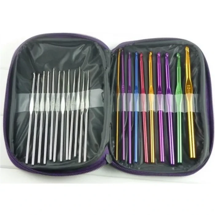 Kit Aiguilles Crochet Tricot En alluminium - 22 Pcs