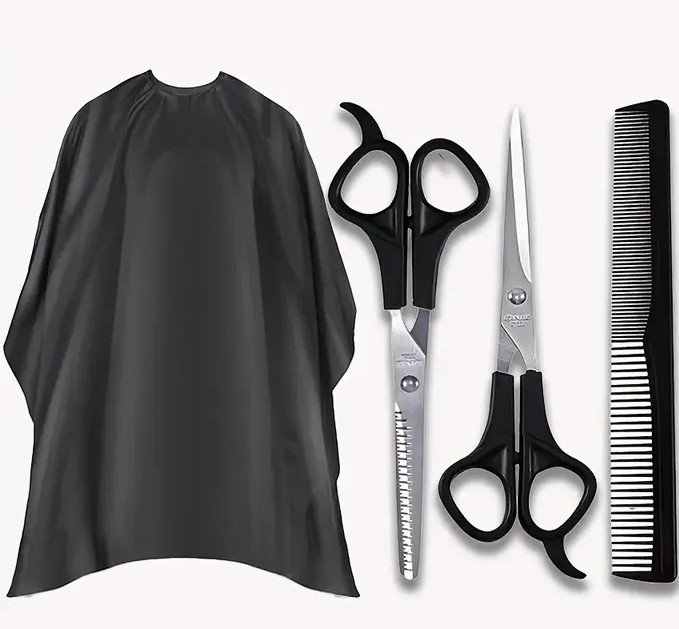 Cap Barber avec Paire de Ciseaux et une Peigne