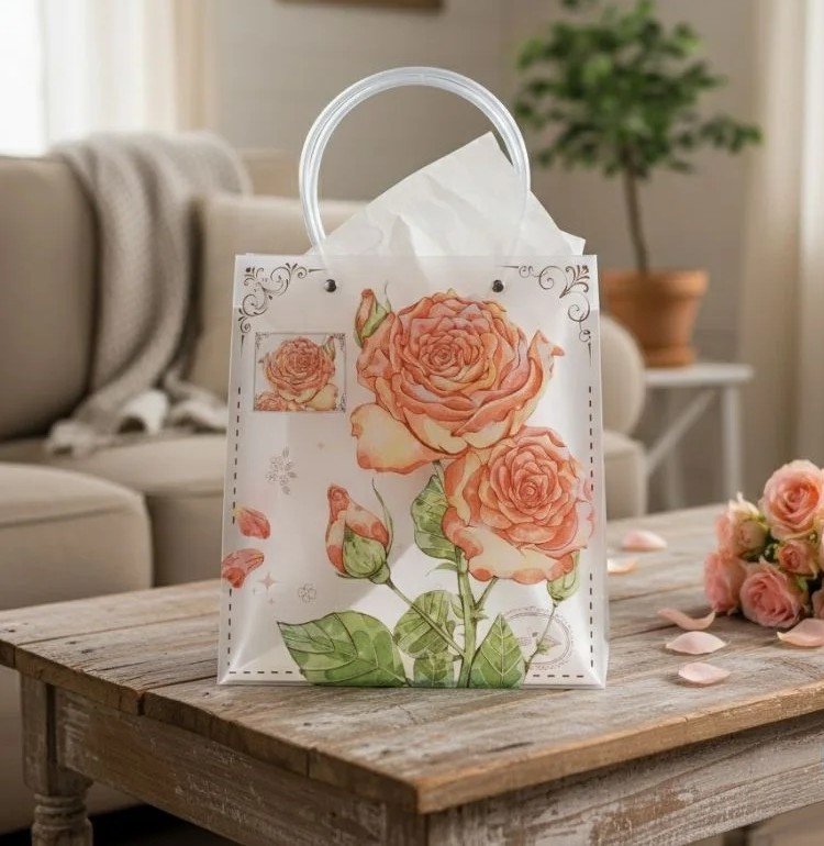 Sac Cadeau En Plastique En fleur _ BFE7-39