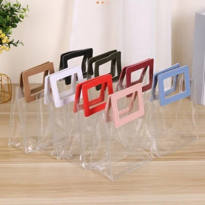 Mini Sac Cadeau En PVC Manche Carre BFE7-16 (15*17*8)